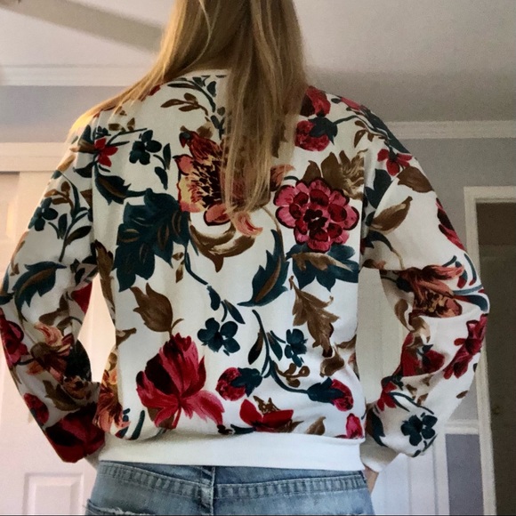 “Shein” brand gorgeous floral,drop shoulder, knit pullover top, size L -NWOT - Picture 5 of 13